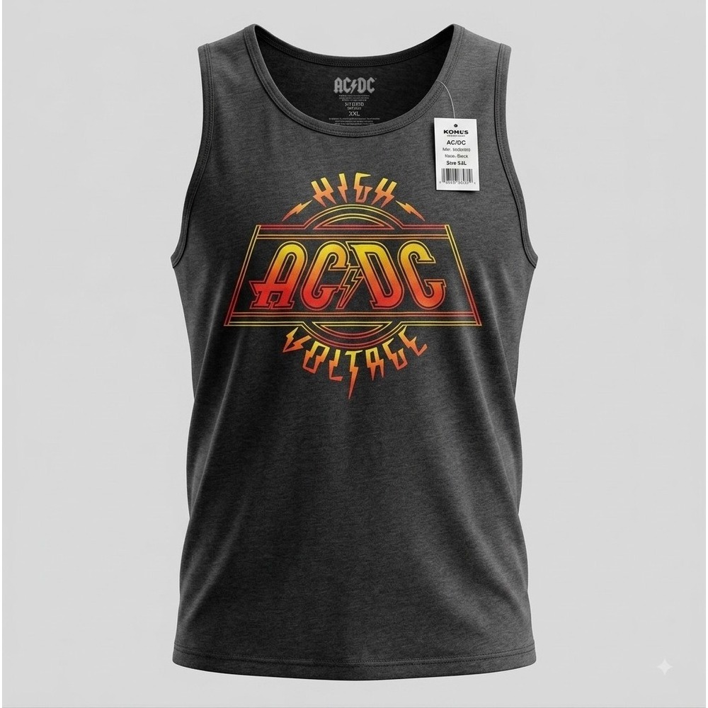 AC/DC High Voltage Tank Top Mens XXL Black Rock Band Graphic Sleeveless NWT